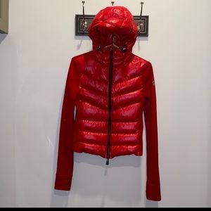 Moncler Grenoble Fleece Down Puffer Jacket - Size Medium - Red